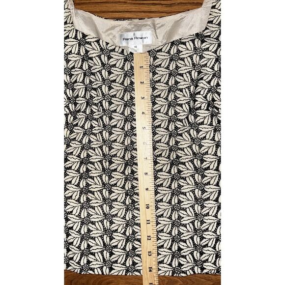 Rena Rowan Women's Size 14 Silk Black & Tan Floral Embroidered Sleeveless Top - Picture 4 of 7